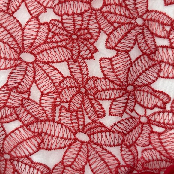 Gymboree Girls Dress Size 7 Red Floral Lace Sleeveless A-Line Style - Picture 4 of 8